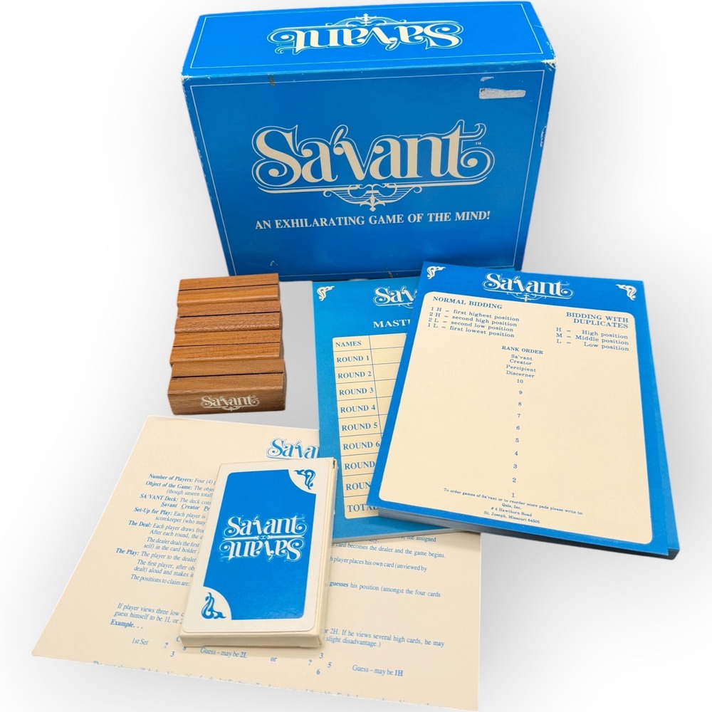 Savant Board Game 1989 Quie Inc Vintage Strategy Game of the Mind Complete